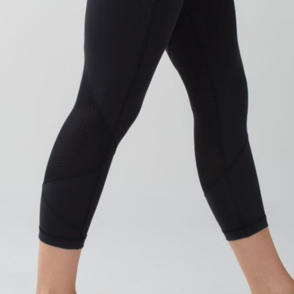 Lululemon Pace Rival Luxtreme Crop Leggings Size 6 Small Pants Black Skinny - Picture 13 of 16